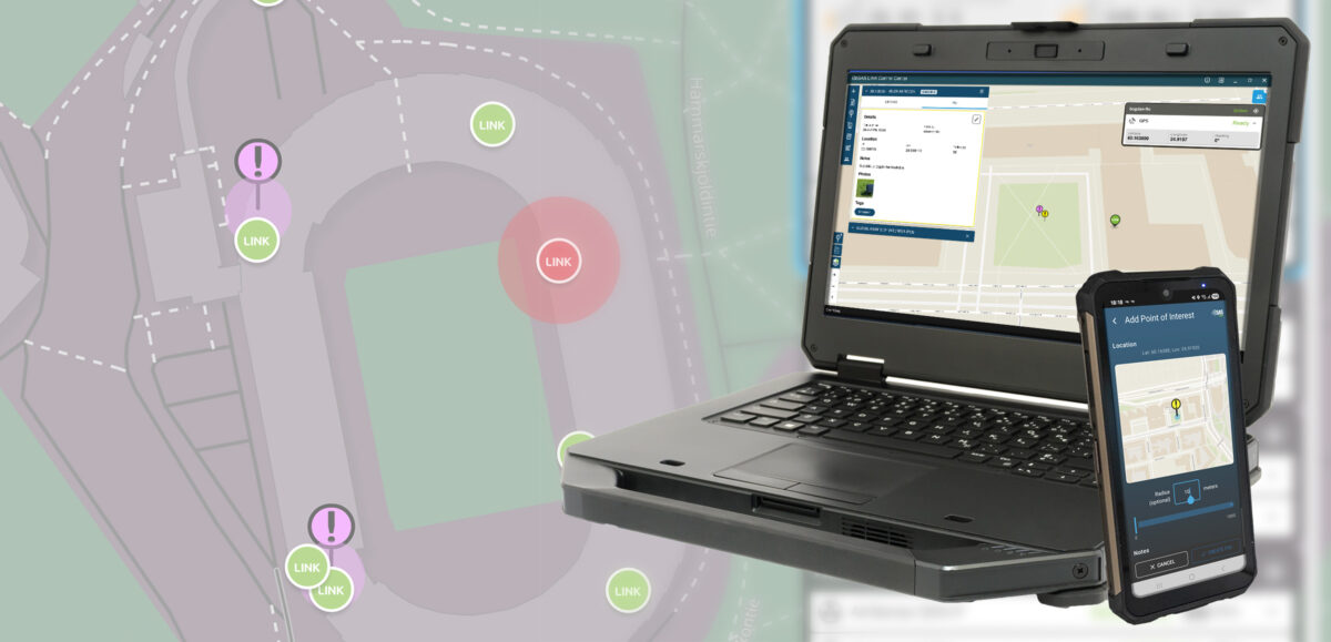 Image showing points of interest in ObSAS LINK desktop and mobile app